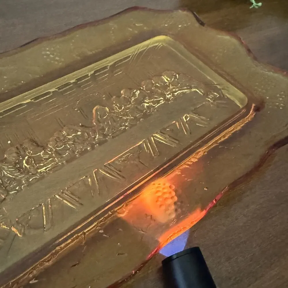 Vintage Tiara Indiana Glass Amber Gold Lord's Supper Last Supper Tray 11